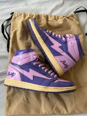 Women's High-Top Purple & Pink Sneakers with Cream Sole